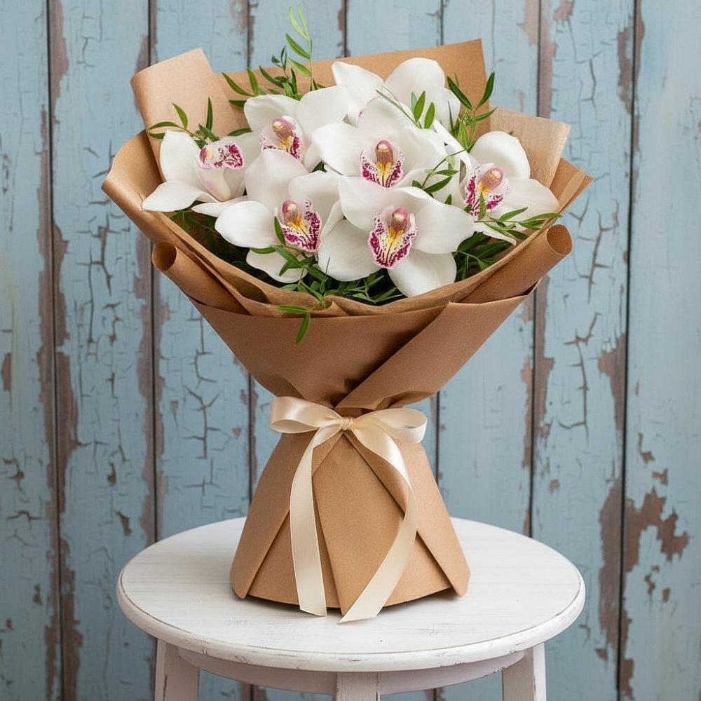 Букет цветов из: Орхидеи и Розы в Губской
