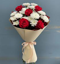 Букет цветов из:  Розы и Хризантемы в Губской