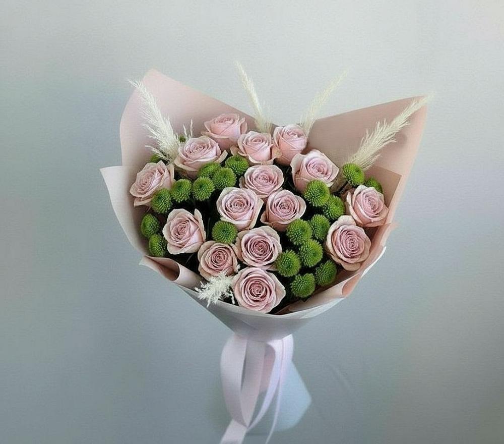 Букет цветов из: Розы и Хризантемы в Губской