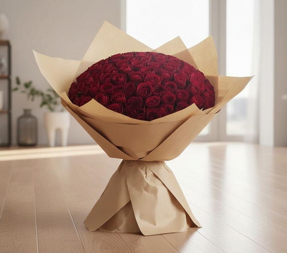 Букет 101 Красная роза в Губской