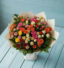 Букет Микс из разноцветных кустовых роз #REPLACE_PRED# Губской
